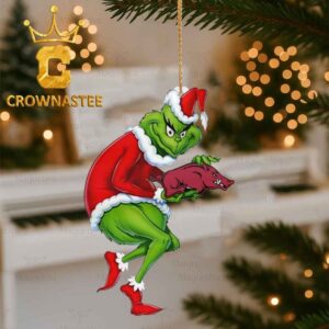 Arkansas Razorbacks Grinch Stole Logo Christmas Tree Decor Ornament
