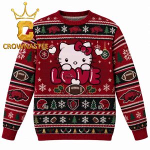 Arkansas Razorbacks Hello Kitty Love Christmas Ugly Sweater