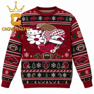 Arkansas Razorbacks Hello Kitty NCAA Christmas Ugly Sweater