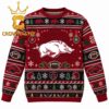 Arkansas Razorbacks HO HO HO Ugly Custom Name Christmas Sweater