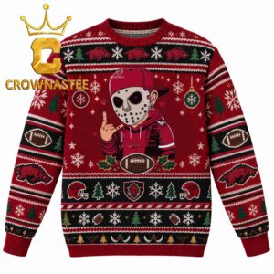 Arkansas Razorbacks Jason Voorhees Christmas Ugly Sweater