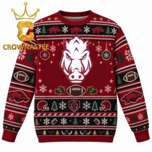 Arkansas Razorbacks Logo Head Christmas Ugly Sweater