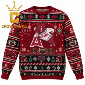 Arkansas Razorbacks Logo History Christmas Ugly Sweater