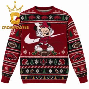 Arkansas Razorbacks Minnie Mouse Dancing NIKE Christmas Ugly Sweater