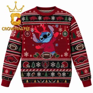 Arkansas Razorbacks Stitch Santa Christmas Ugly Sweater