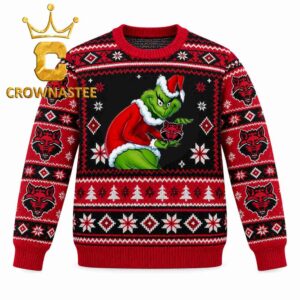 Arkansas State Red Wolves Grinch Stolen Logo Christmas Ugly Sweater
