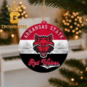 Arkansas State Red Wolves Logo Christmas Ceramic Ornament