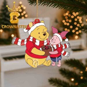 Arkansas State Red Wolves Winnie the Pooh Piglet Football Christmas Tree Decor Ornament