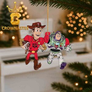 Arkansas State Red Wolves Woody & Buzz Lightyear Football Christmas Tree Decor Ornament