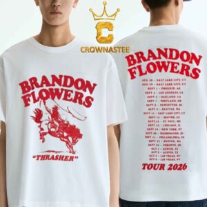 Brandon Flowers Thrasher 2026 Tour Dates Two Sided T-Shirt