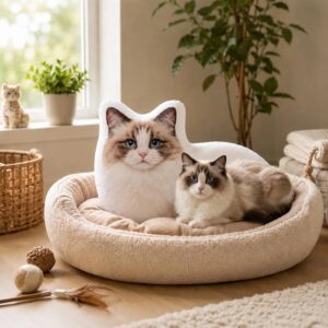 Custom Shape Cat Pet Gift Personalize Pillow