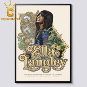 Ella Langley Akions Ford Arena 2026 Tour Athens GA September 18th Home Decor Poster Canvas