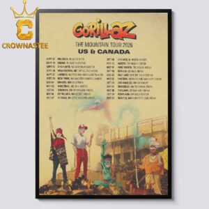 Gorillaz 2026 North American Canada Tour Dates Home Decor Poster Canvas