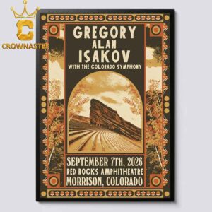 Gregory Alan Isakov Red Rocks Amphitheatre 2026 Morrison CO September 7th Home Decor Poster Canvas