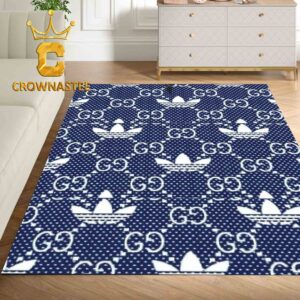 Gucci Adidas Monogram Luxury Blue Home Decor Area Rug Carpet Doormat