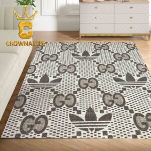 Gucci Adidas Monogram Luxury Brown Pattern Home Decor Area Rug Carpet Doormat