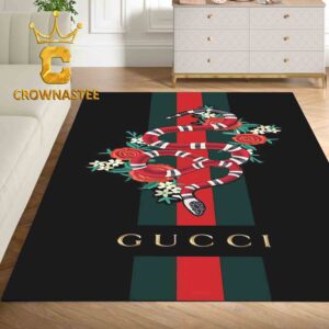 Gucci Big Logo Snake Luxury Pattern Home Decor Area Rug Carpet Doormat