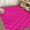 Gucci Monogram Luxury Black White Pattern Area Rug Carpet Doormat