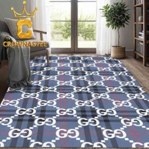 Gucci Monogram Luxury Grey Pattern Home Decor Area Rug Carpet Doormat