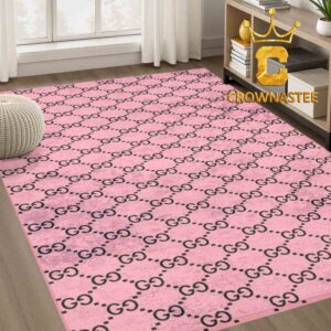 Gucci Monogram Luxury Pink Pattern Home Decor Area Rug Carpet Doormat