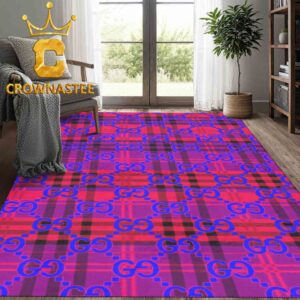 Gucci Monogram Luxury Purple Pattern Home Decor Area Rug Carpet Doormat