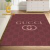 Gucci Monogram Luxury Red Pattern Home Decor Area Rug Carpet Doormat