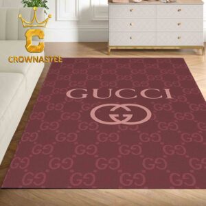 Gucci Monogram Luxury Red Pattern Home Decor Area Rug Carpet Doormat