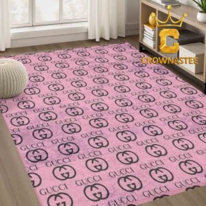 Gucci Monogram Pink Luxury Pattern Home Decor Area Rug Carpet Doormat