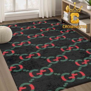 Gucci Monogram Red Green Pattern Home Decor Area Rug Carpet Doormat