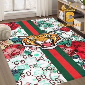 Gucci Monogram Tiger Luxury Pattern Home Decor Area Rug Carpet Doormat