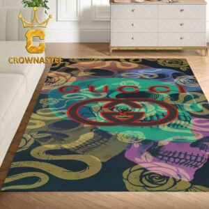 Gucci Skull Monogram Pattern Home Decor Area Rug Carpet Doormat