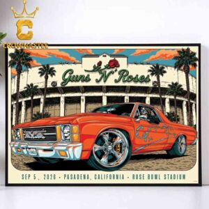 Guns N’ Roses Rose Bowl Stadium 2026 Tour Pasadena CA September 5th Home Decor Poster Canvas