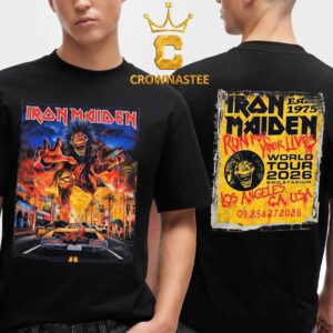 Iron Maiden BMO Stadium Los Angles CA 2026 September 25th 27th Two Sided T-Shirt