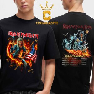 Iron Maiden Run For Your Lives 2026 Tour USA Two Sided T-Shirt