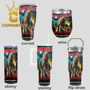 Iron Maiden Run For Your Lives Tour 2025 2026 Wine Stanley Flip Straw Cup Tumbler