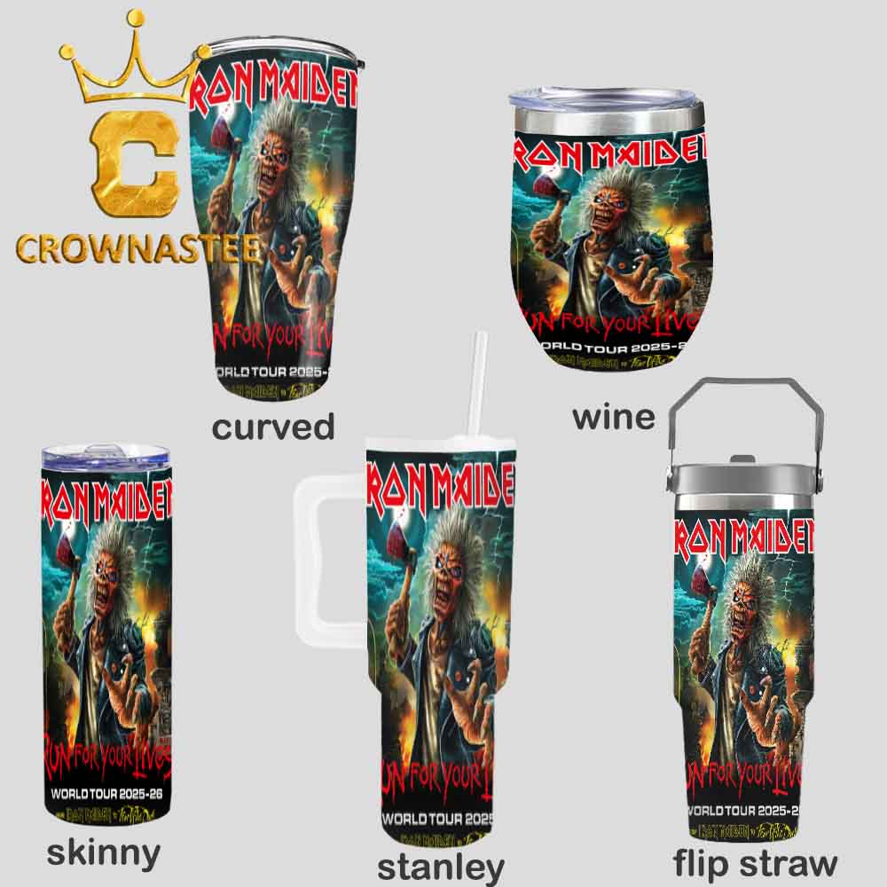 Iron Maiden Run For Your Lives Tour 2025 2026 Wine Stanley Flip Straw Cup Tumbler Iron Maiden Run For Your Lives Tour 2025 2026 Wine Stanley Flip Straw Cup Tumbler