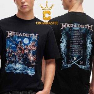 Megadeth 2026 Fall Tour Dates Dan The Torpedoes Two Sided T-Shirt