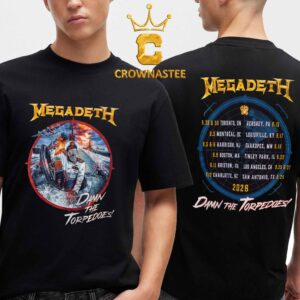 Megadeth 2026 Tour Dates Dan The Torpedoes Vic Rattlehead Two Sided T Shirt