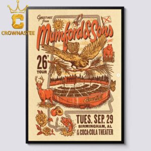 Mumford & Sons Tues Sep 29 Birmingham At The CocaCola Theater Home Decor Poster Canvas