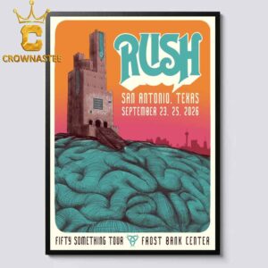 Rush Frost Bank Center 2026 Tour San Antonio Texas September 23rd 25th Home Decor Poster Canvas