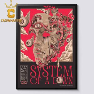 System Of A Down Stade de France 2026 Tour Paris July 2nd 4th Black Version Home Decor Poster Canvas
