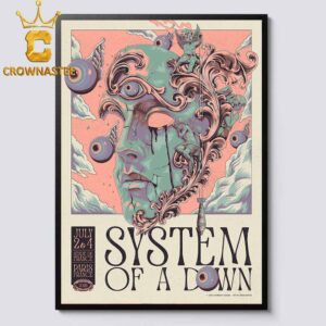 System Of A Down Stade de France 2026 Tour Paris July 2nd 4th White Version Home Decor Poster Canvas