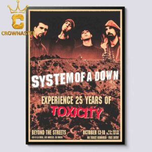 System Of A Down Toxicity Los Angeles CA 2026 October 13th 18th Beyond The Street Home Decor Poster Canvas