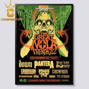 The Great NOLA Trendkill Fest 2026 Pantera Lineup Lakefront Arena New Orleans October 20th 21st Home Decor Poster Canvas