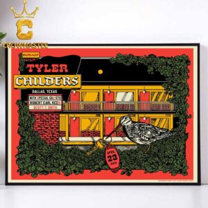 Tyler Childers Darien Lake Amphitheater 2026 Tour Dallas TX April 23rd Home Decor Poster Canvas