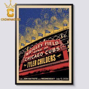 Tyler Childers Wrigley Field 2026 Tour Chicago IL July 12th Home Decor Poster Canvas