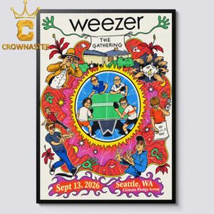 Weezer Climate Pledge Arena 2026 Tour Seattle WA September 13th Home Decor Poster Canvas