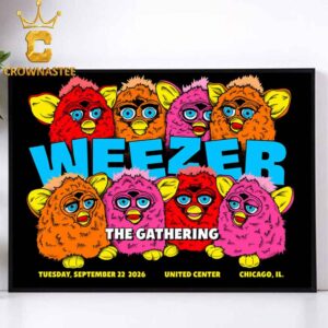 Weezer United Center 2026 Tour Chicago IL September 22nd Home Decor Poster Canvas