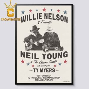 Willie Nelson And Family And Neil Young Philadelphia PA 2026 TD Pavillion at Highmark Mann Home Decor Poster Canvas