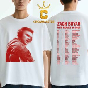 Zach Bryan 2026 Tour Dates With Heaven On Top Natural Tour Two Sided T-Shirt